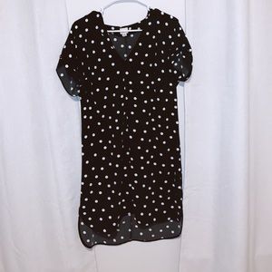 Basic black dress with white polka dots